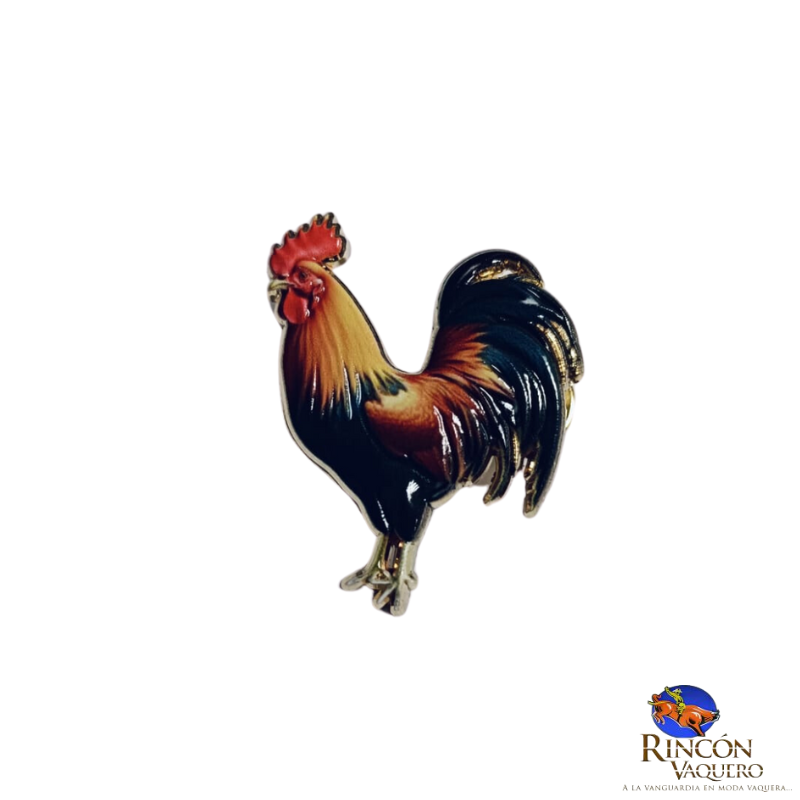 Pin Gallo Relieve Colores