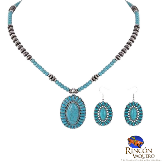 Collar Rustic Couture's Verde agua
