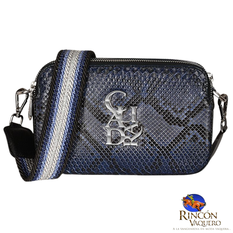 Crossbody en piel genuina de pitón