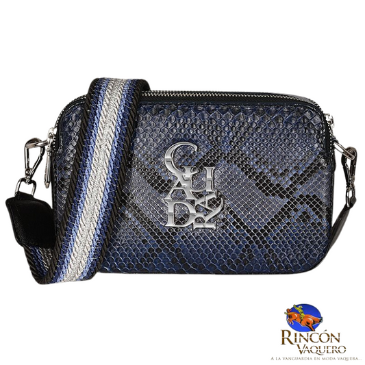 Crossbody en piel genuina de pitón