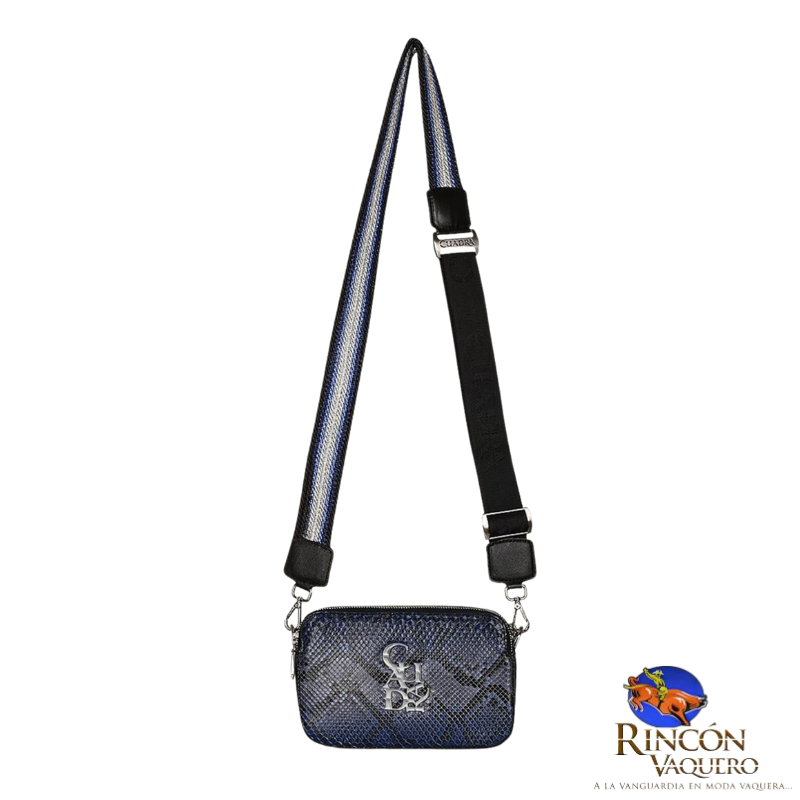 Crossbody en piel genuina de pitón