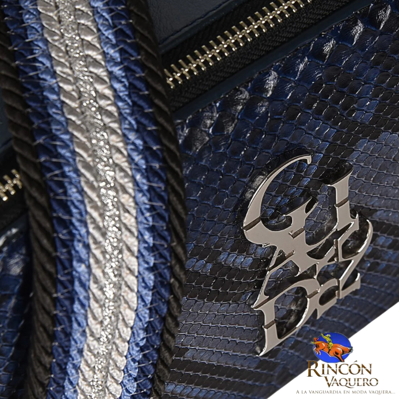 Crossbody en piel genuina de pitón