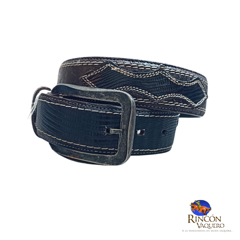 Cinto en piel genuina para caballero