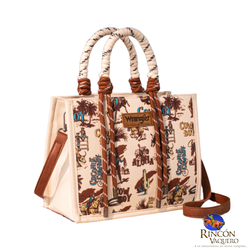Bolsa Wrangler Cowboy Print Tan