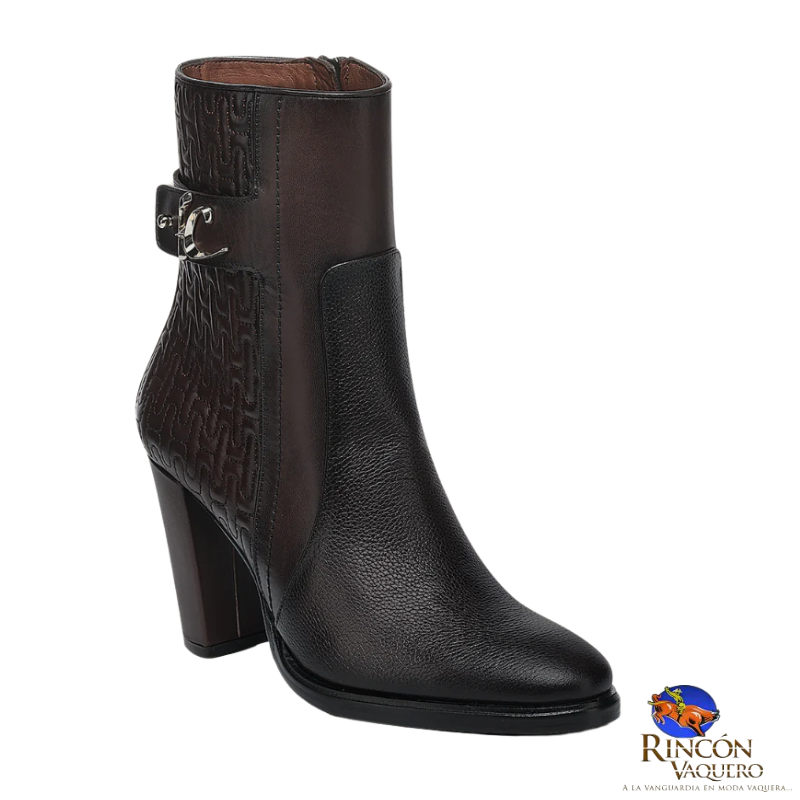 Botín de vestir en piel genuina de ternera para dama