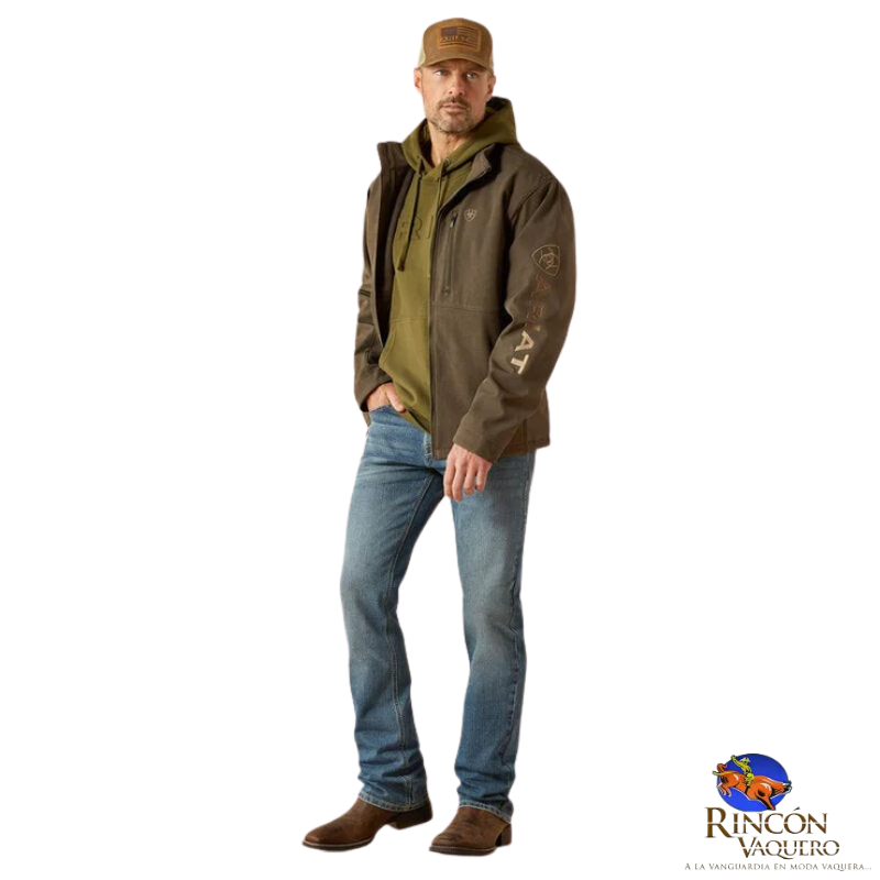 Chamarra Ariat Logo Softshell Earth Green para caballero