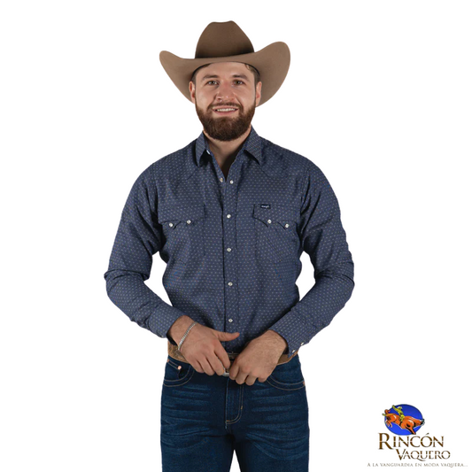 Camisa Wrangler  caballero estampado marino 572