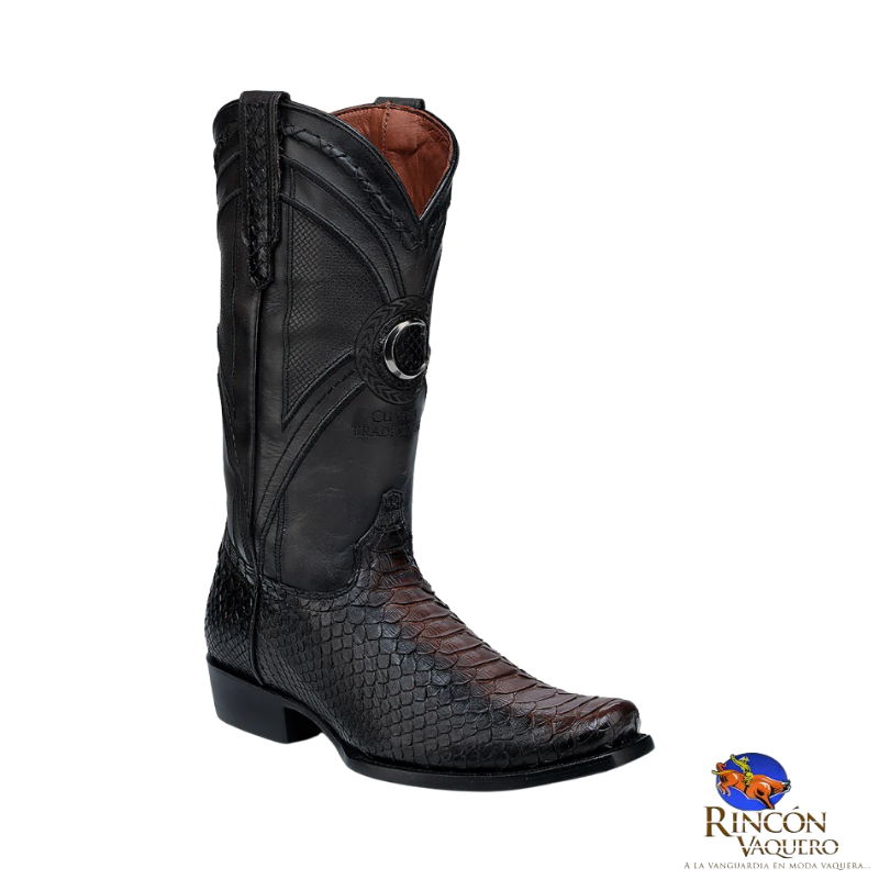 Bota vaquera en piel genuina de pitón para caballero