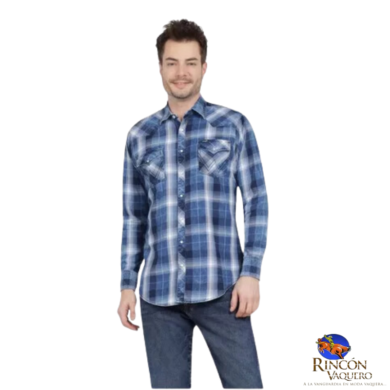Camisa vaquera Wrangler caballero regular manga larga 951
