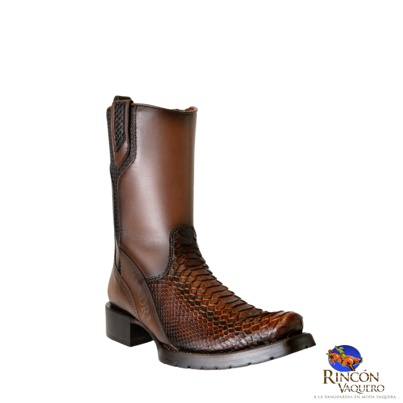 Bota casual para acaballero en piel genuina de pitón