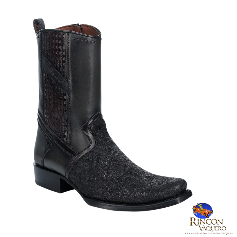 Bota fine western en piel genuina de elefante para caballero