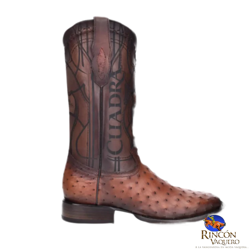 Bota en piel genuina de avestruz para caballero