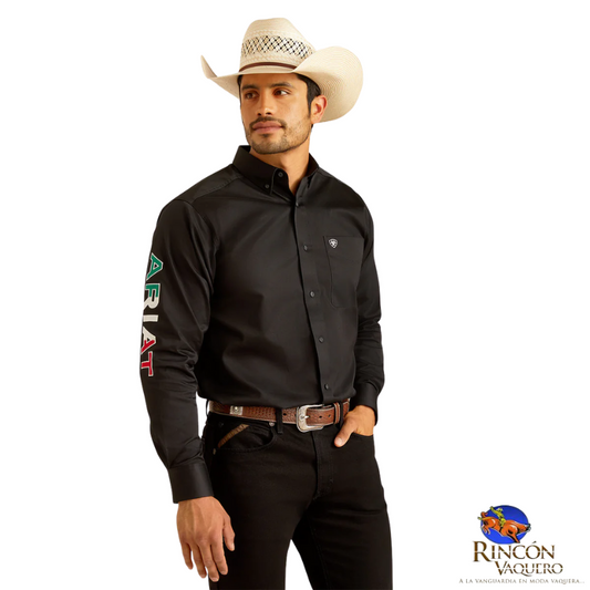Camisa Ariat Team Logo México Negro