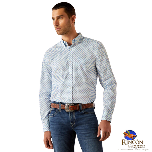 Camisa para caballero wrinkle free booker fitted