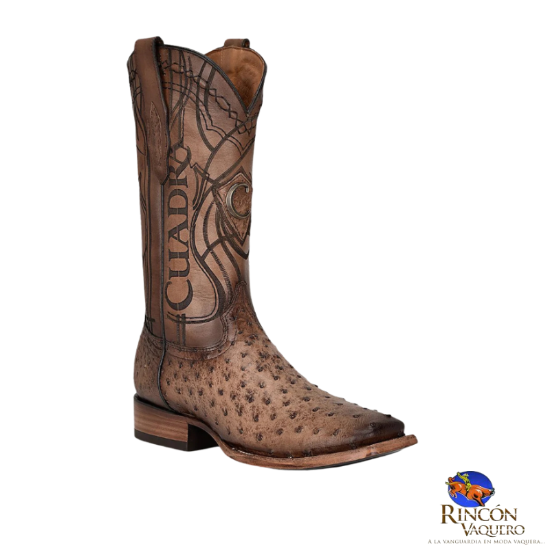 Bota para caballero en piel genuina de avestruz