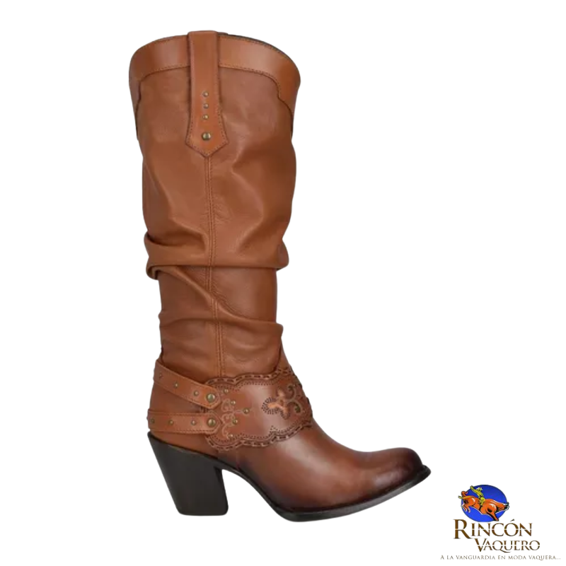 Bota para dama en piel genuina de res