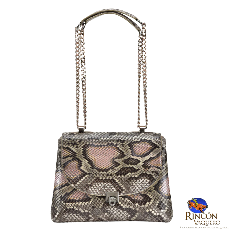 Crossbody en piel genuina de pitón para dama