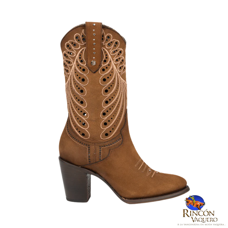 Bota para dama en piel genuina de res