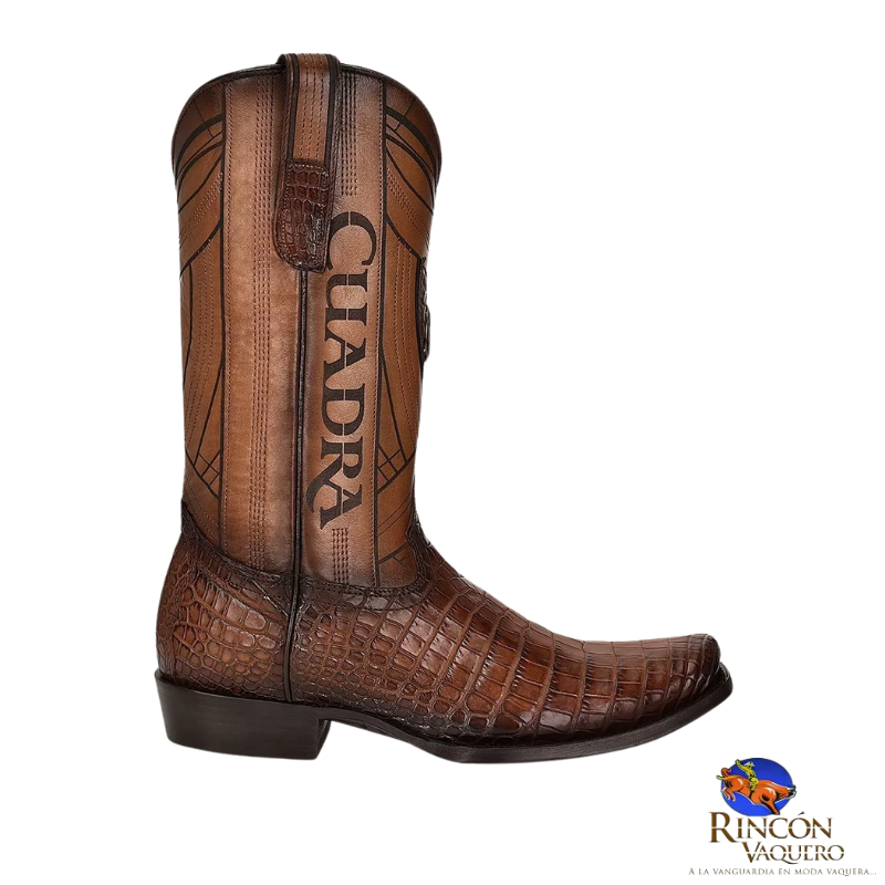 Botas de hombre tradicionales de cuero exótico pintadas a mano.