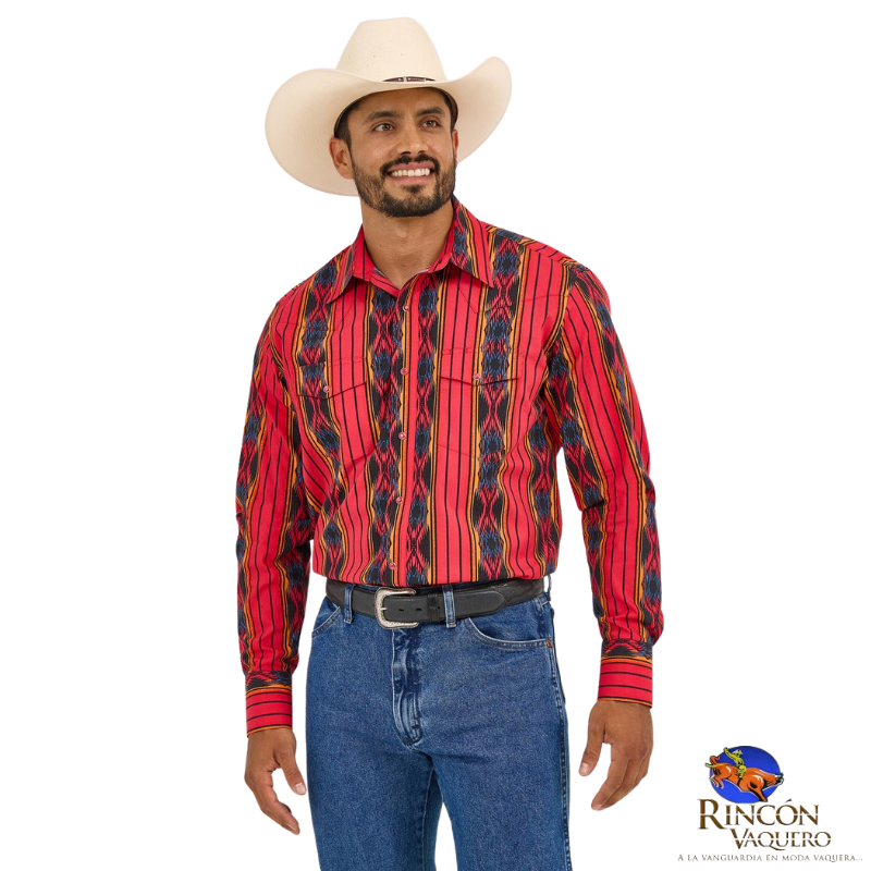 Camisa Vaquera Wrangler Hombre Checotah Regular Manga Larga 910