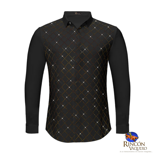 Camisa abotonada Electric Aura NEGRA/DORADA