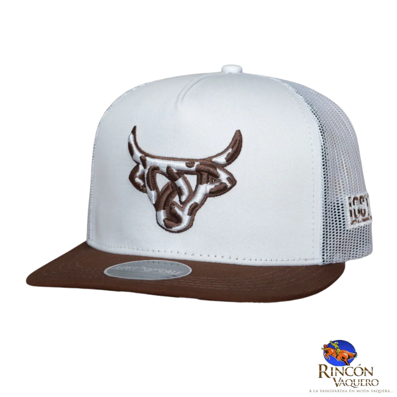 Gorra Lost Calf Cowhide White Brown