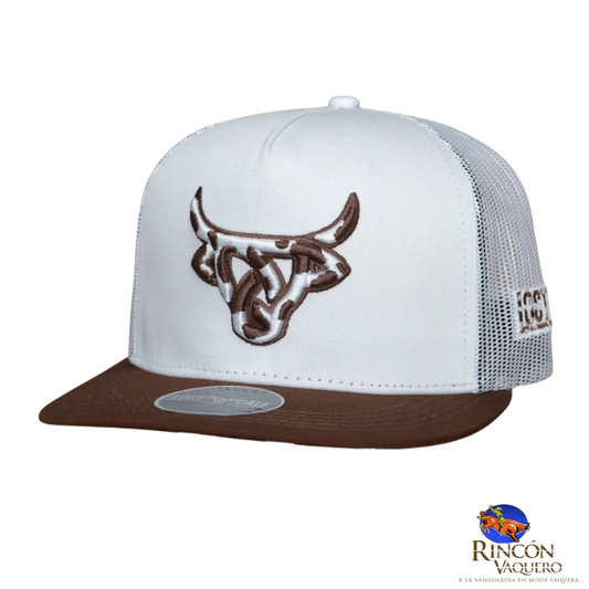 Gorra Lost Calf Cowhide White Brown