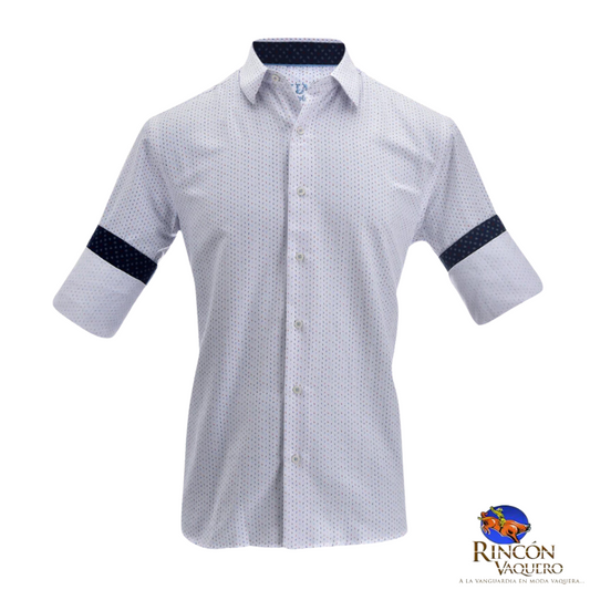 Camisa para caballero con estampado en color contrastante