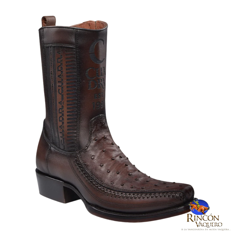 Bota casual en piel genuina de avestruz para caballero