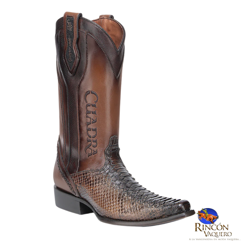 Bota tradicional en piel genuina de pitón para caballero