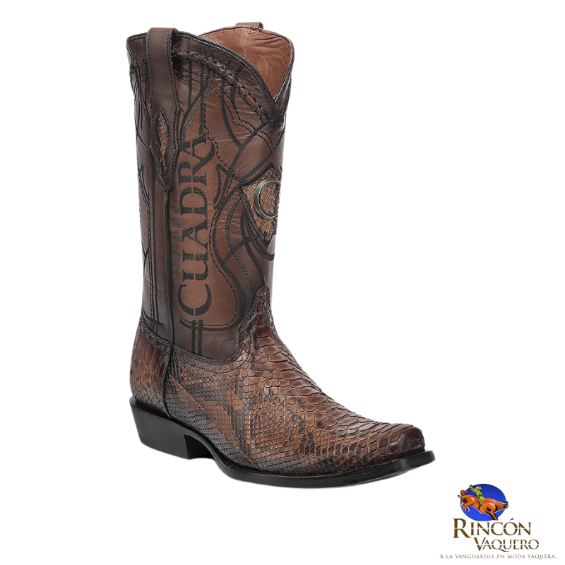 Bota tradicional en piel genuina de pitón para caballero