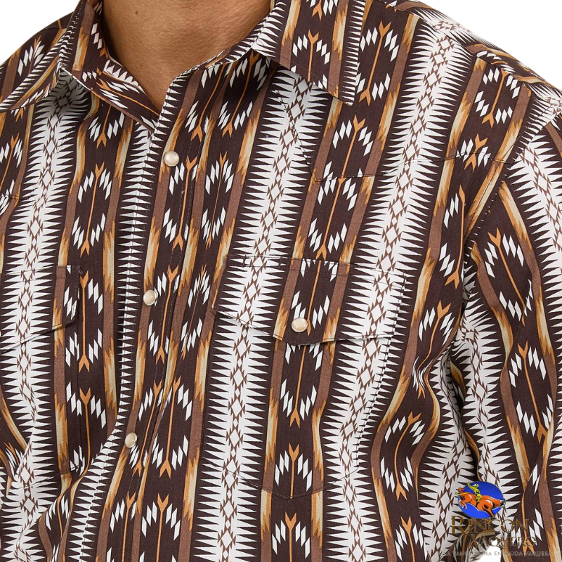 Camisa Vaquera Wrangler caballero Checotah Regular Manga Larga 909