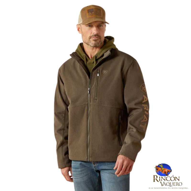 Chamarra Ariat Logo Softshell Earth Green para caballero