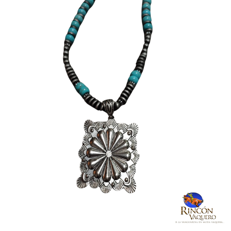 Collar Rustic Couture's flor Azteca