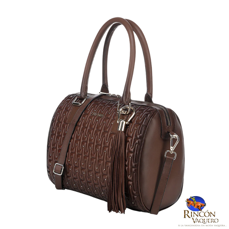 Bolso de hombro en piel genuina de cordero para dama