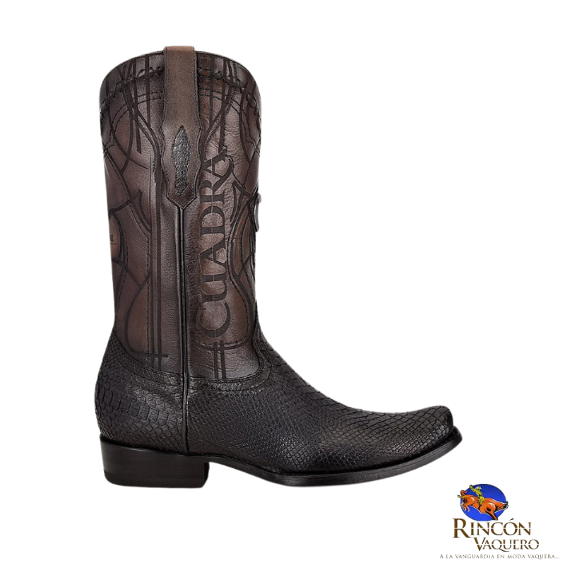 Bota tradicional en piel genuina de pitón para caballero