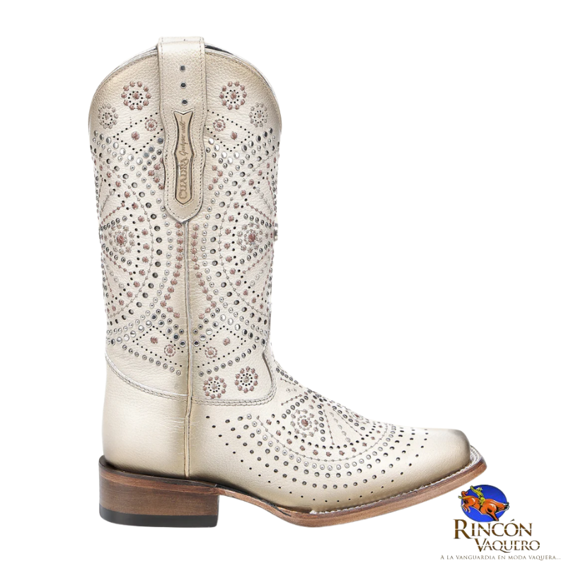 Bota rodeo en piel genuina para dama