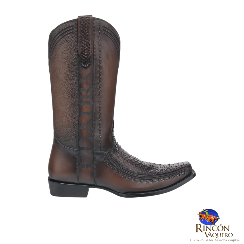 Bota tradicional en piel genuina de pitón para caballero