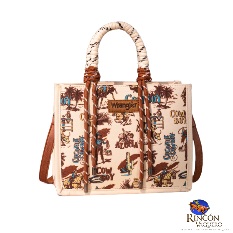 Bolsa Wrangler Cowboy Print Tan