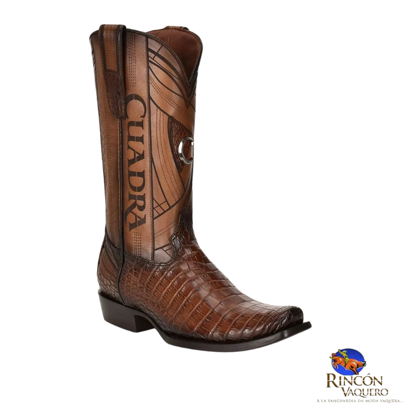 Botas de hombre tradicionales de cuero exótico pintadas a mano.