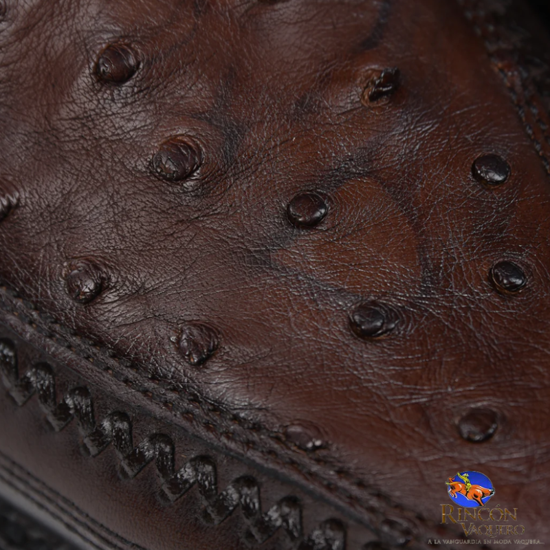 Bota casual en piel genuina de avestruz para caballero
