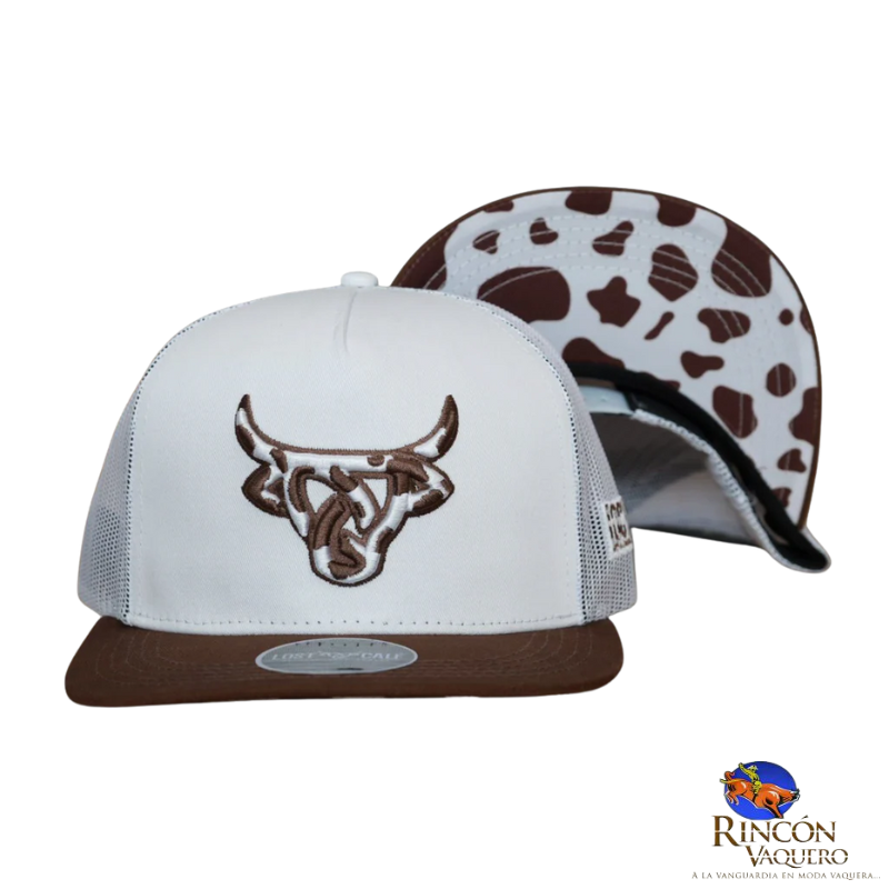 Gorra Lost Calf Cowhide White Brown