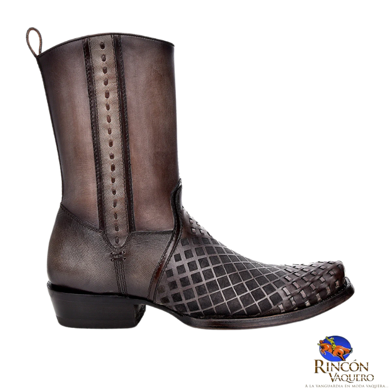 Bota fine western en piel genuina para caballero
