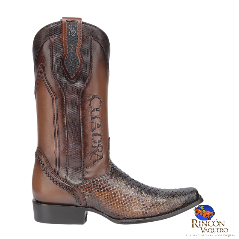 Bota tradicional en piel genuina de pitón para caballero