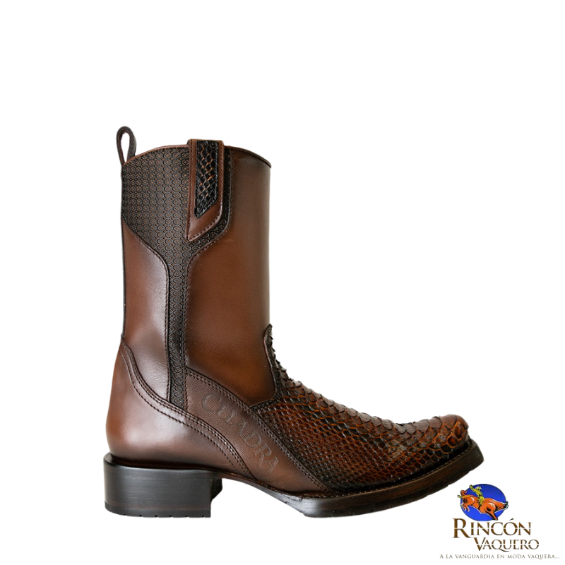 Bota casual para acaballero en piel genuina de pitón