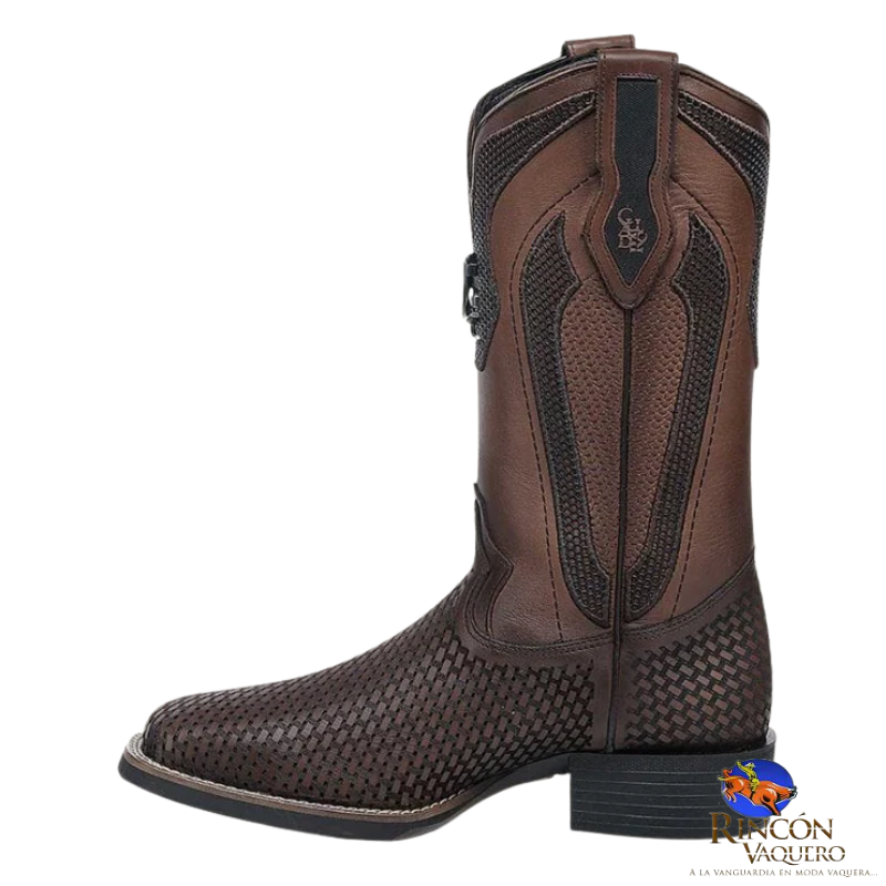 Bota para caballero en piel genuina de res