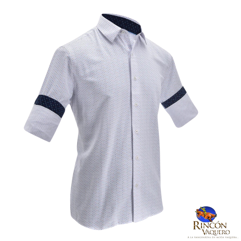 Camisa para caballero con estampado en color contrastante