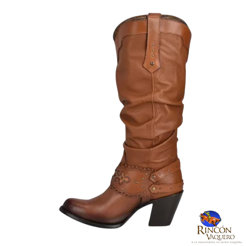 Bota para dama en piel genuina de res