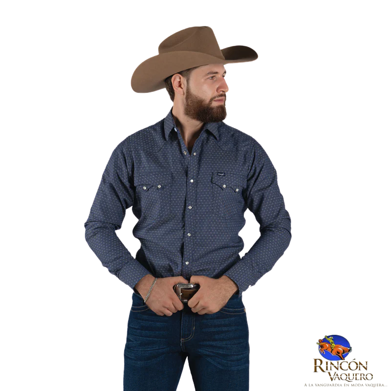 Camisa Wrangler  caballero estampado marino 572