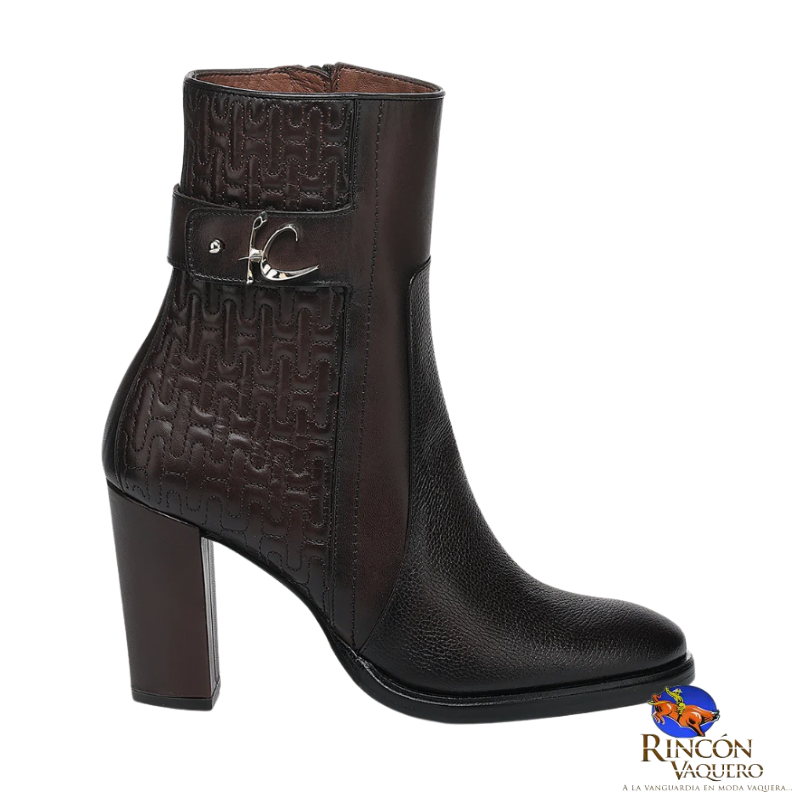 Botín de vestir en piel genuina de ternera para dama